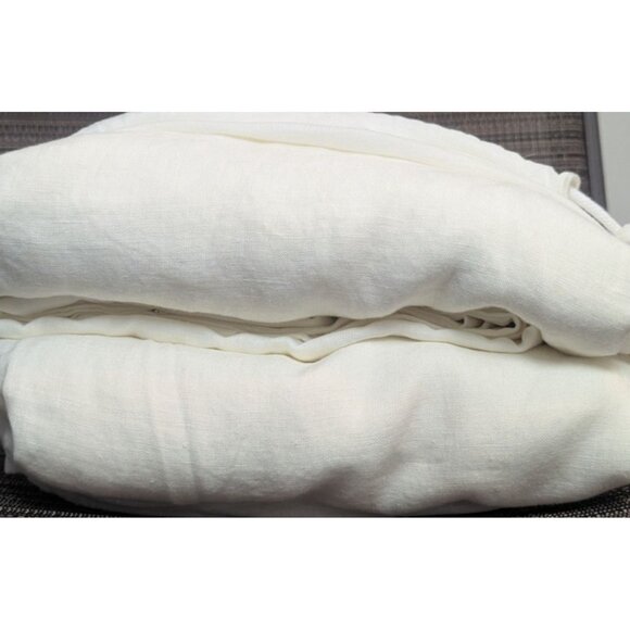 Quince European 100% Linen Duvet Cover 3PC Set Color Ivory Full/Queen - - Picture 3 of 6